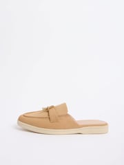 Friends Like These Camel Standard Fit Tassle Trim White Outsole Smart Mule Loafers - Image 5 of 5