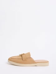 Friends Like These Camel Wide Fit Tassle Trim White Outsole Smart Mule Loafers - Image 5 of 5
