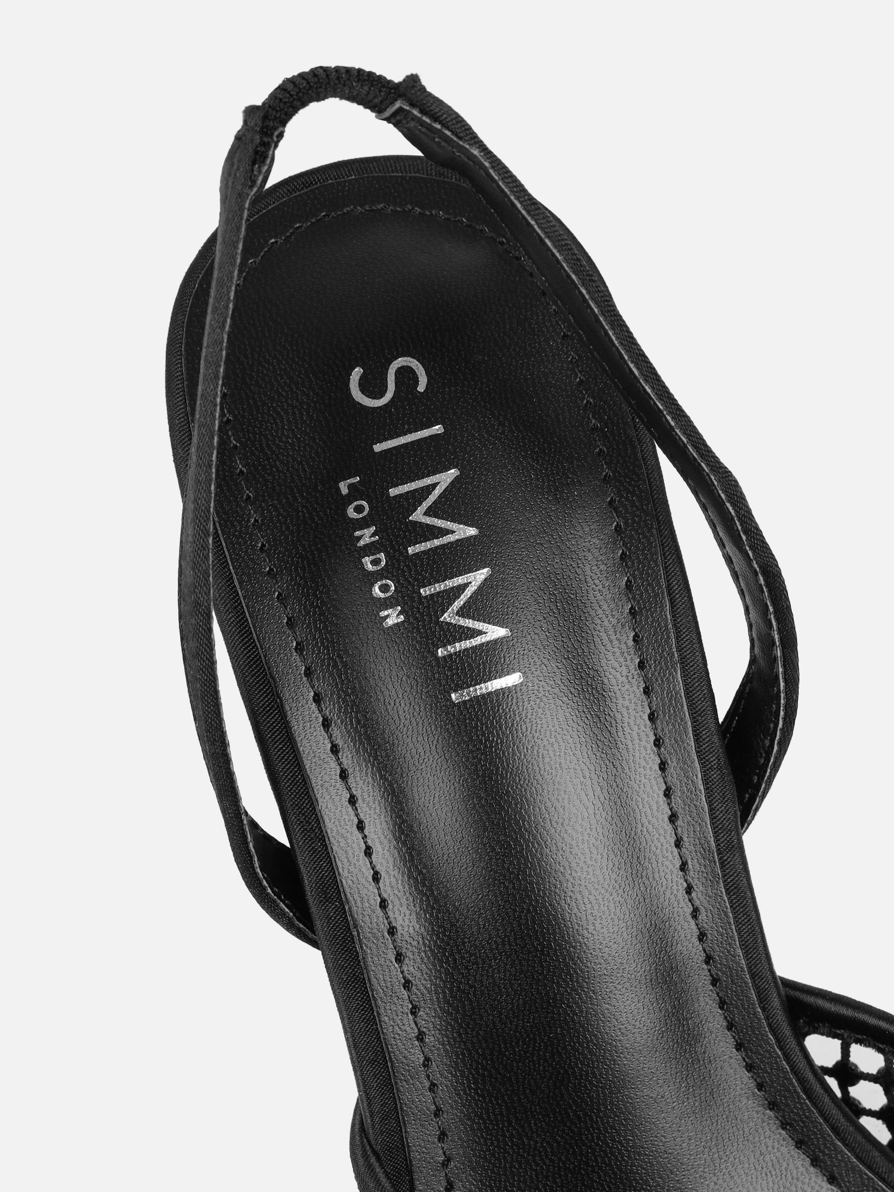 Buy Simmi London Black Starlight Diamante Mesh Heeled Shoes from