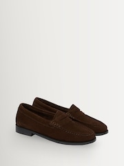 G.H.Bass Brown Weejun Suede Loafers - Image 3 of 6