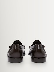 G.H.Bass Brown Weejun Leather Weave Detail Loafers - Image 3 of 6