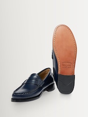 G.H.Bass Blue Weejun Penny Leather Sole Loafers - Image 4 of 6