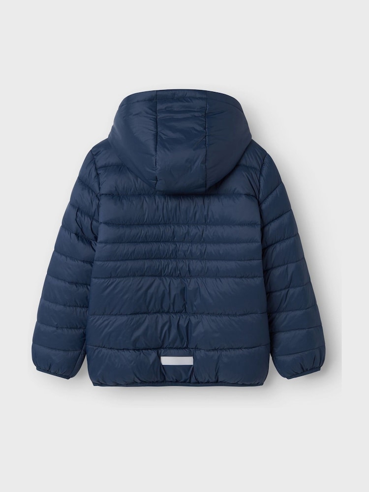 Name It Blue Hooded Puffer Jacket - Image 2 of 4 Name It Blue Hooded Puffer Jacket - Image 2 of 4
