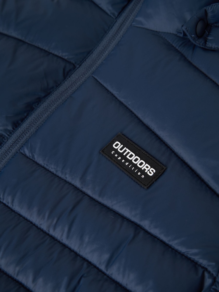 Name It Blue Hooded Puffer Jacket - Image 4 of 4