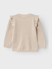 Name It White Frill Shoulder Button Down Knit Cardigan - Image 3 of 3