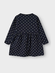 Name It Blue Sweat Long Sleeve Polkadot Dress - Image 4 of 4