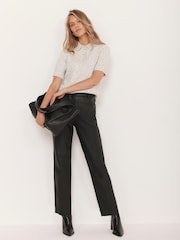 Mint Velvet Grey Short Sleeve Knit Top - Image 3 of 7