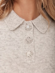 Mint Velvet Grey Short Sleeve Knit Top - Image 4 of 7