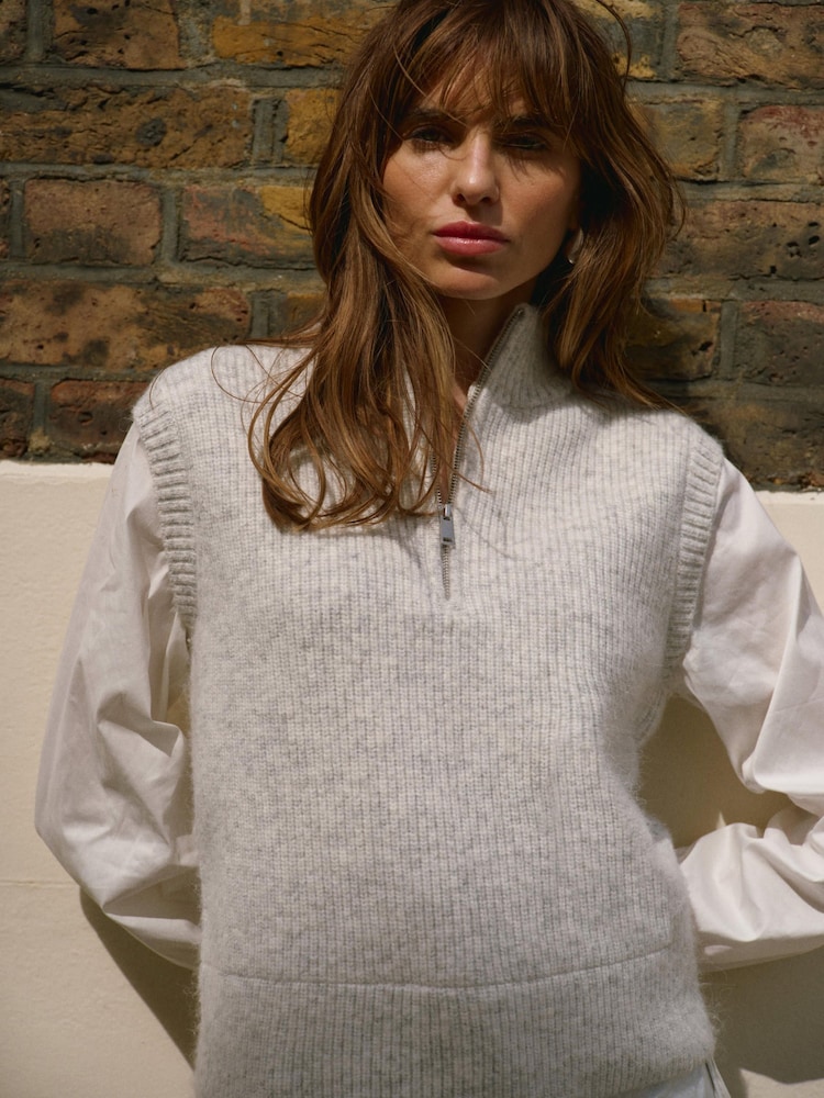 Mint Velvet Grey Knit Layered Jumper - Image 2 of 7