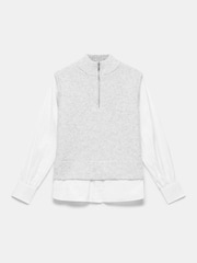 Mint Velvet Grey Knit Layered Jumper - Image 6 of 7