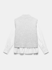 Mint Velvet Grey Knit Layered Jumper - Image 7 of 7