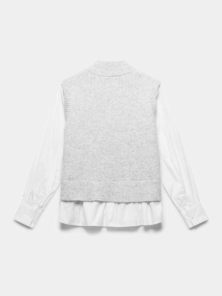 Mint Velvet Grey Knit Layered Jumper - Image 7 of 7