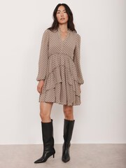 Mint Velvet Natural Jacquard Mini Dress - Image 3 of 7