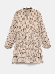 Mint Velvet Natural Jacquard Mini Dress - Image 6 of 7
