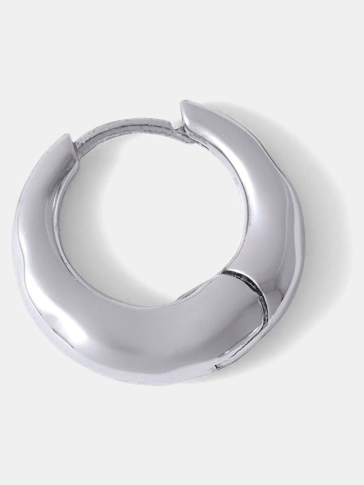Mint Velvet Silver Silver Plated Irregular Hoop Earrings - Image 3 of 3