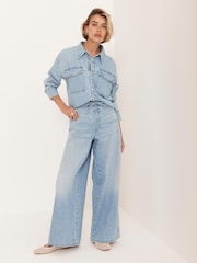 Mint Velvet Blue Light Indigo Denim Shirt - Image 4 of 6