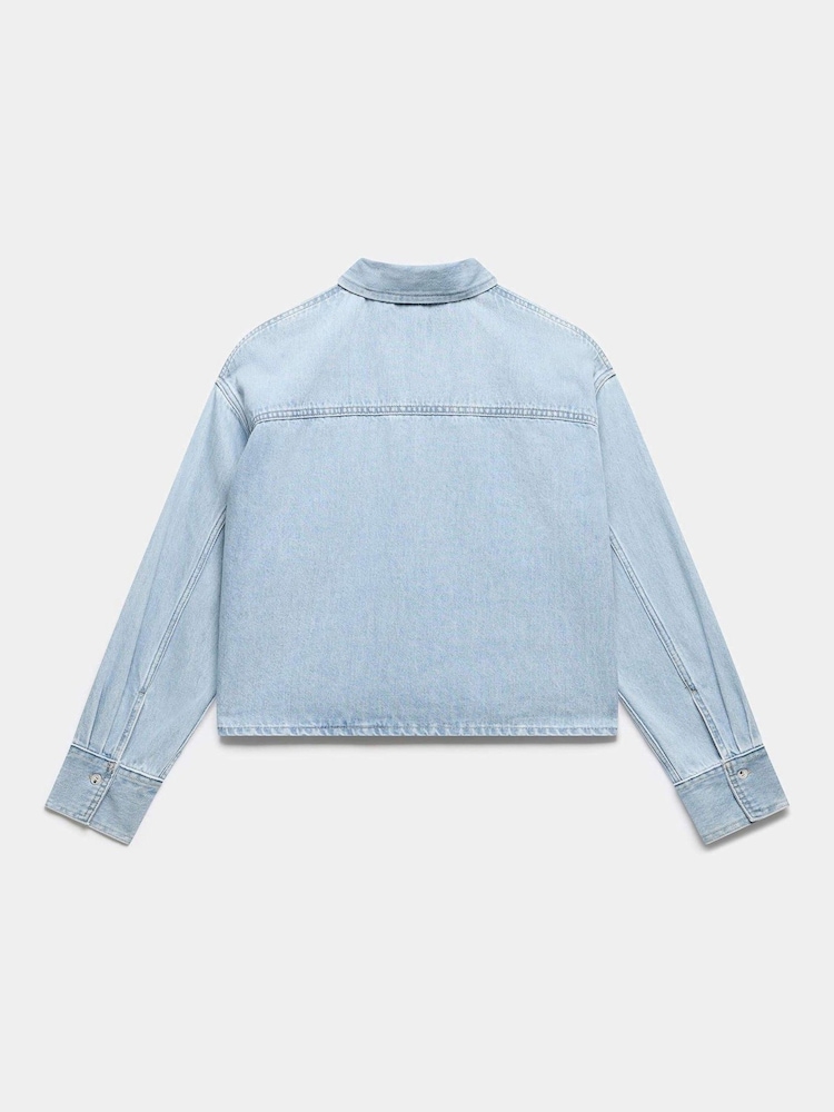 Mint Velvet Blue Light Indigo Denim Shirt - Image 6 of 6 Mint Velvet Blue Light Indigo Denim Shirt - Image 6 of 6