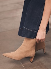 Mint Velvet Natural Macy Suede Ankle Boots - Image 1 of 5