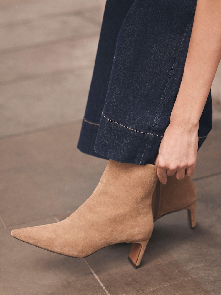 Mint Velvet Natural Macy Suede Ankle Boots - Image 1 of 5