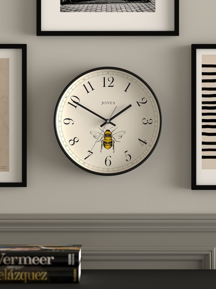 Jones Clocks Black Bee Wall Clock 30cm - Image 1 of 4 Jones Clocks Black Bee Wall Clock 30cm - Image 1 of 4