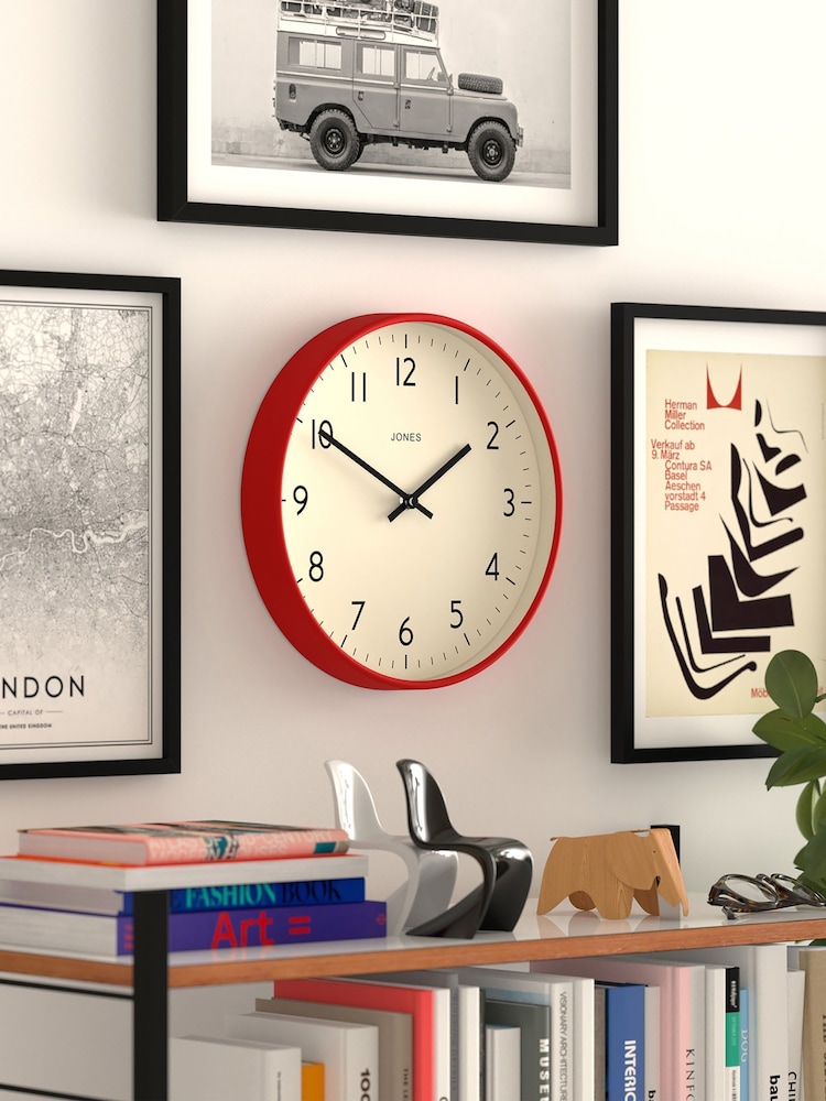 Jones Clocks Red Studio Wall Clock 30cm - Image 2 of 4