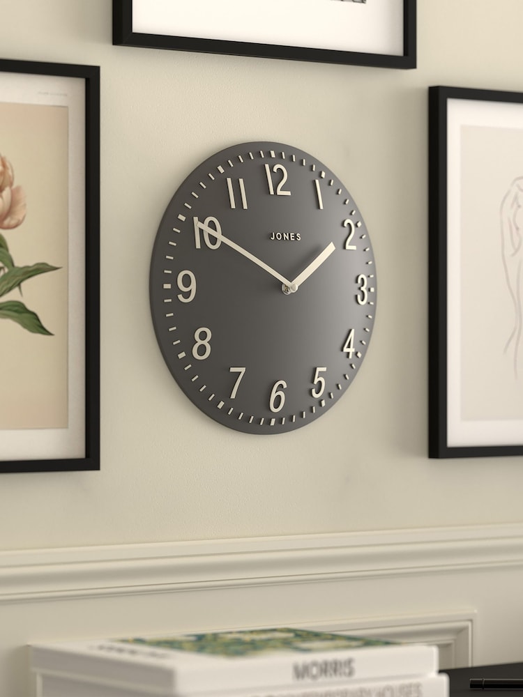Jones Clocks Blizzard Grey Chilli Convex Wall Clock 30cm - Image 2 of 4 Jones Clocks Blizzard Grey Chilli Convex Wall Clock 30cm - Image 2 of 4