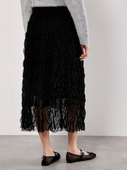 Apricot Black Wavy Tulle Midi Skirt - Image 4 of 4