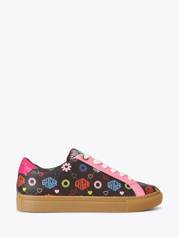 Kurt Geiger London Brown Kgl Monogram Cupsole Trainers - Image 1 of 4 Kurt Geiger London Brown Kgl Monogram Cupsole Trainers - Image 1 of 4