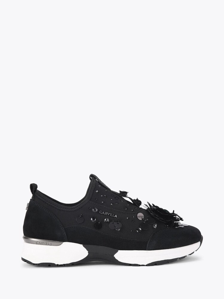 Carvela Black Flower Trainers - Image 2 of 5