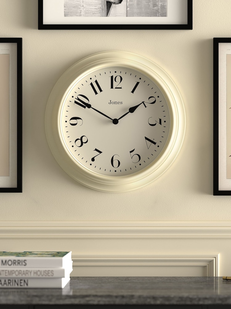 Jones Clocks Cream Fenchurch Wall Clock 40cm - Image 1 of 4 Jones Clocks Cream Fenchurch Wall Clock 40cm - Image 1 of 4