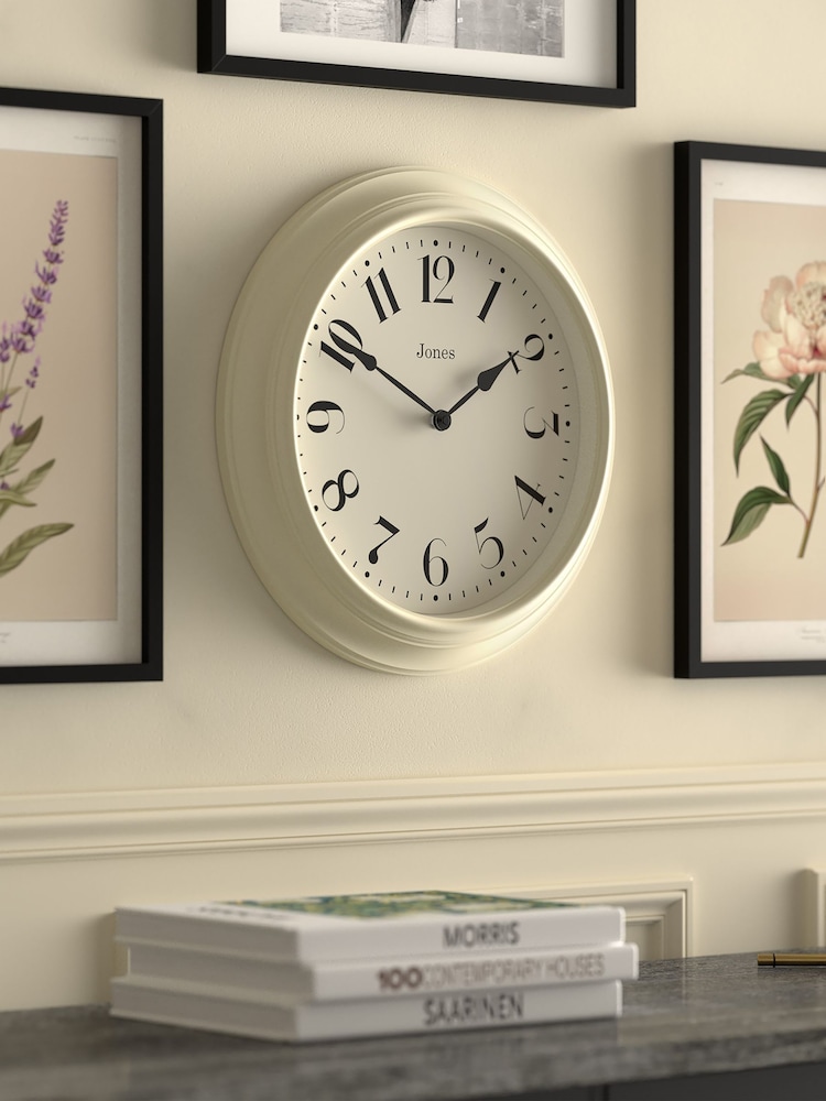 Jones Clocks Cream Fenchurch Wall Clock 40cm - Image 2 of 4 Jones Clocks Cream Fenchurch Wall Clock 40cm - Image 2 of 4