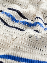 White Cotton Scoop Neck Frill Knit Vest - Image 8 of 8