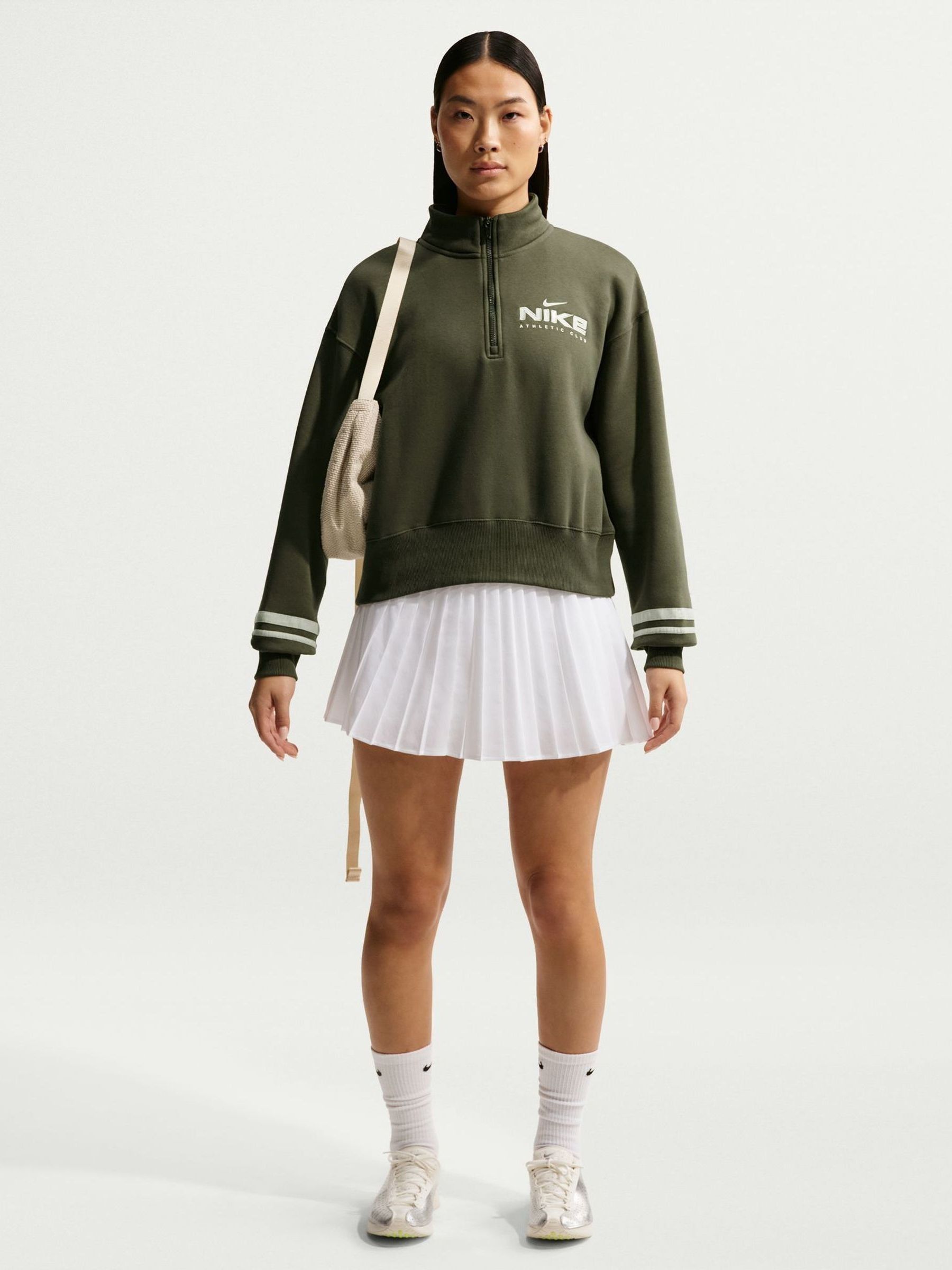 nike khaki half zip women's