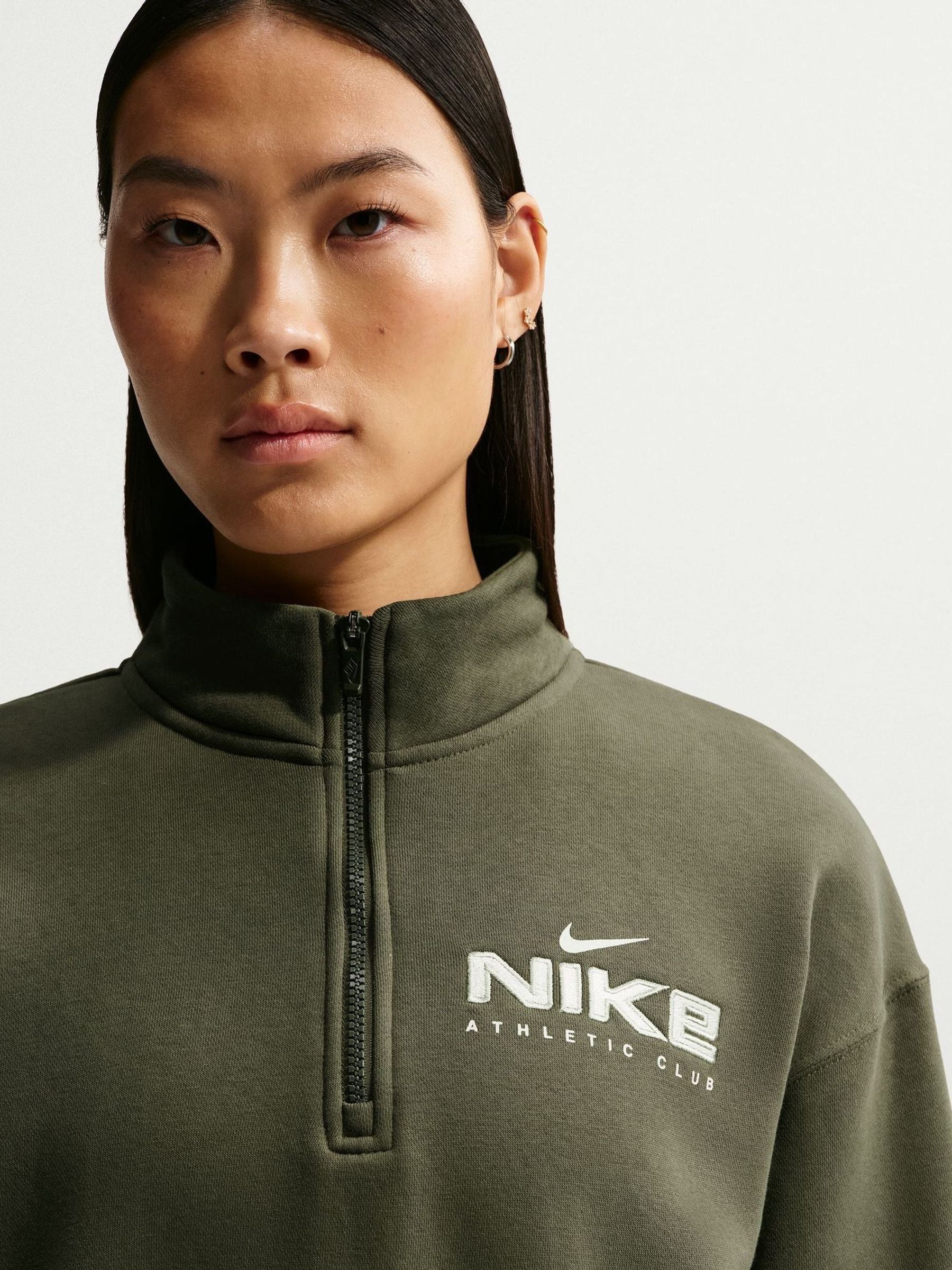 khaki nike half zip