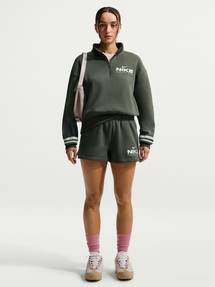 Nike Khaki Green Fleece Shorts - Image 5 of 5 Nike Khaki Green Fleece Shorts - Image 5 of 5