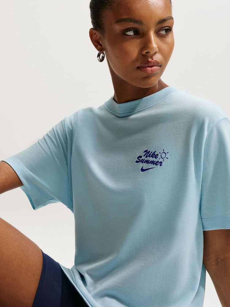 Nike Glacier Blue Beach Boxy T-Shirt - Image 5 of 5