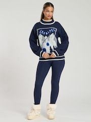 South Beach Blue Les Alpes Jaquard Knit Jumper - Image 4 of 5