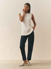 Nothing Ordinary Cream Sleeveless Textured Knitted Cotton Rich Vest - Image 2 of 5