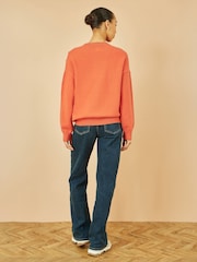 Yumi Orange Heart Knit Relaxed Jumper - Image 5 of 6