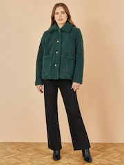 zelena - Yumi Short Teddy Bear Jacket - Slika 2 iz 5