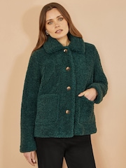 zelena - Yumi Short Teddy Bear Jacket - Slika 4 iz 5