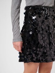 CULTURE Black CUseam Sequin Mini Skirt - Image 4 of 6