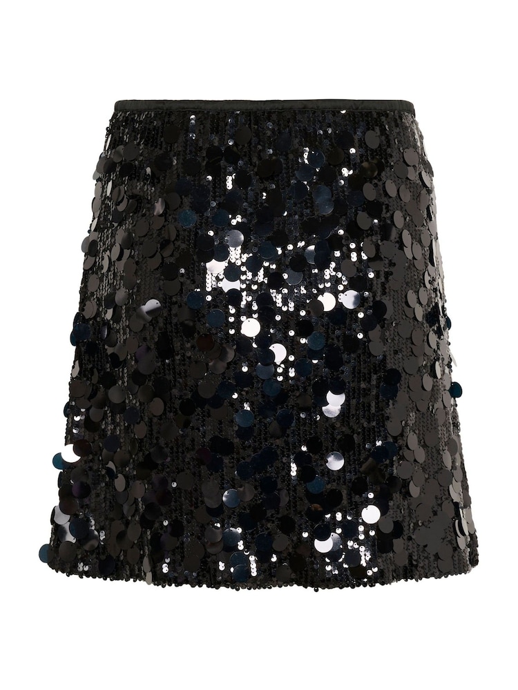 CULTURE Black CUseam Sequin Mini Skirt - Image 6 of 6
