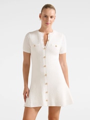 Forever New White Rosa Stitch Interest Knitted Mini Dress - Image 1 of 5