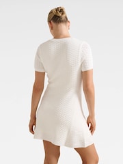 Forever New White Rosa Stitch Interest Knitted Mini Dress - Image 2 of 5