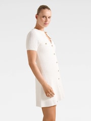 Forever New White Rosa Stitch Interest Knitted Mini Dress - Image 4 of 5