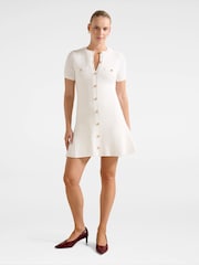 Forever New White Rosa Stitch Interest Knitted Mini Dress - Image 5 of 5