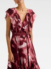 Forever New Red Naya Petite Ruffle Midi Dress - Image 3 of 4