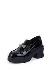 Kickers Black Adult Womens Edie Loafers Patent Leather - Image 3 of 6