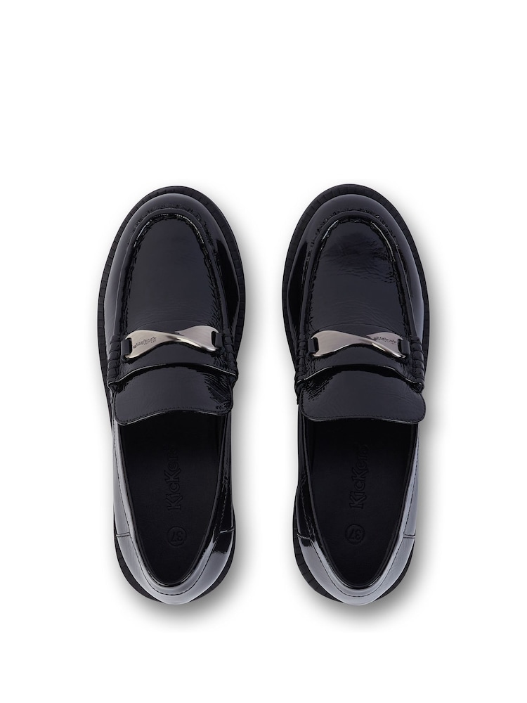Kickers Black Adult Womens Edie Loafers Patent Leather - Image 6 of 6